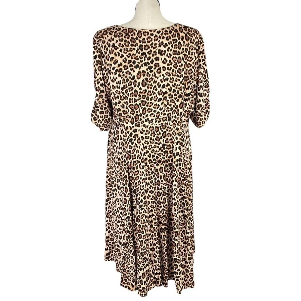 Torrid Dress Womens 3X Leopard Print Retro Chic Brown Midi Sweetheart Neck Plus - Picture 7 of 9